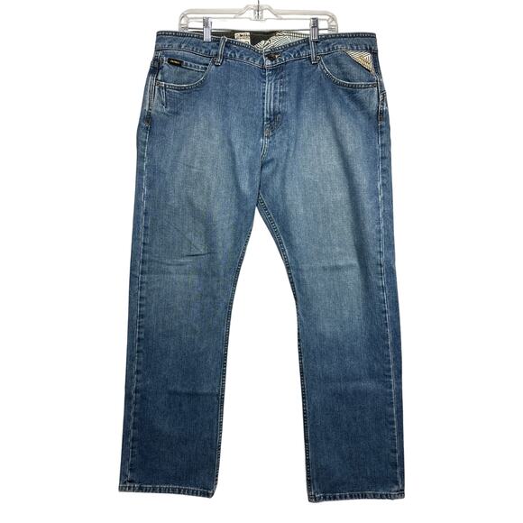 Volcom Enowen Classic Straight Leg Denim Skater Jeans Streetwear Blue Size 38 - Picture 1 of 16